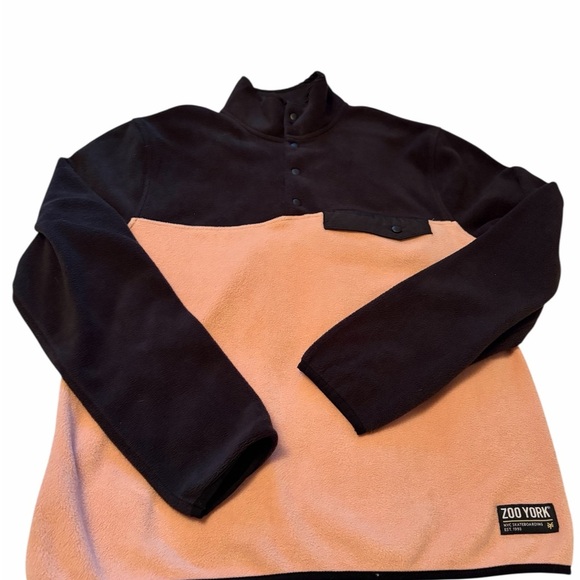 Zoo York Black and Pink color block Pullover. Size Large-Faux Front pocket - Picture 7 of 8